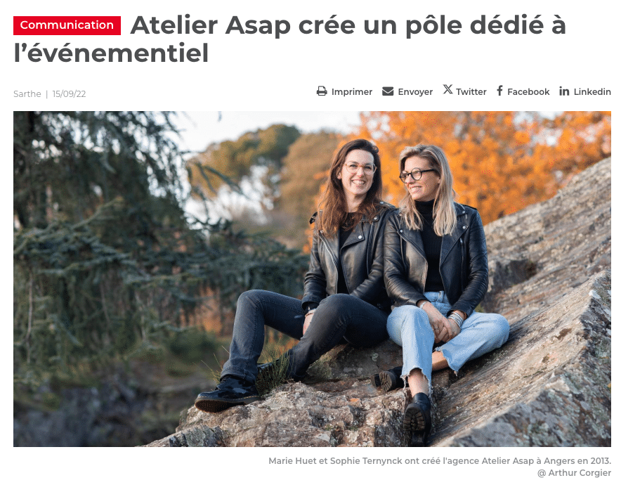 Agence évènementielle Angers
Marie Huet Sophie Ternynck