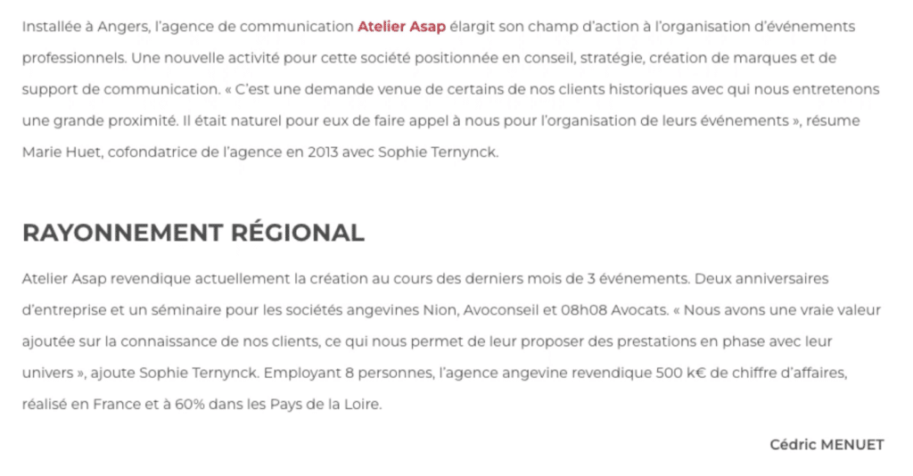 Évènementiel Angers
Marie Huet Sophie Ternynck